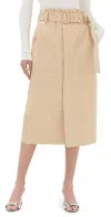 A.l.c Maia Belted Midi Cargo Skirt In Latte