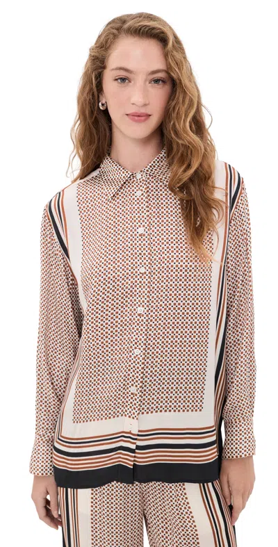 A.l.c A. L.c. Maisie Top Black/caramel Dotted In Brown