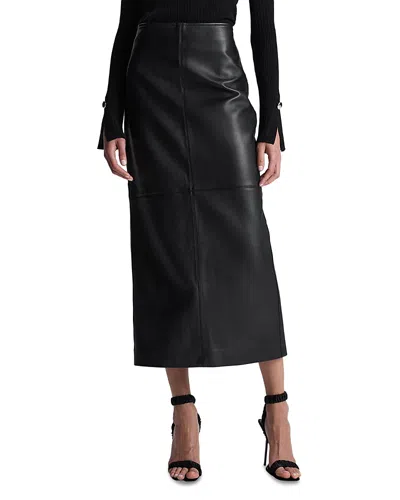 A.l.c A. L.c. Marta Leather Midi Skirt In Black