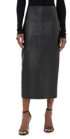 A.l.c A. L.c. Marta Leather Midi Skirt In Black