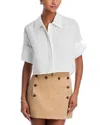 A.l.c Maude Cropped Button-front Top In White