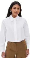 A.l.c Maude Cropped Button-front Top In White