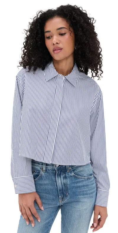 A.l.c A. L.c. Maude Top White/navy In Blue