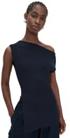 A.l.c Millie Asymmetric Ribbed Sweater Top In Blue