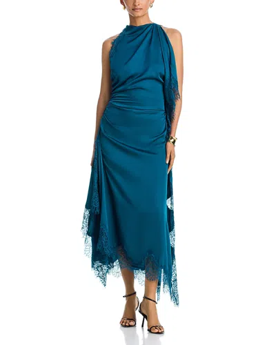 A.l.c Miriam Satin And Lace Maxi Dress In Light Teal In Blue