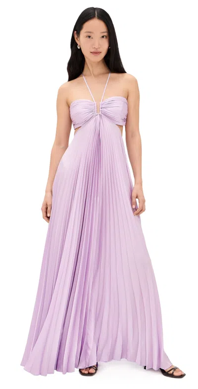 A.l.c A. L.c. Moira Pleated Maxi Dress Lilac In Pink