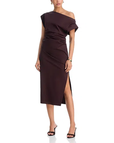 A.l.c A. L.c. Nara Ruched Midi Dress In Brown