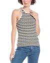 A.l.c Nelly Parchment Top In Navy Stripe In Pink