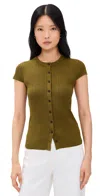 A.l.c Park Short-sleeve Cardigan In Hazel