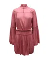 A.l.c A. L.c. Pleated Long-sleeved Mini Dress In Pink Polyester In Pink