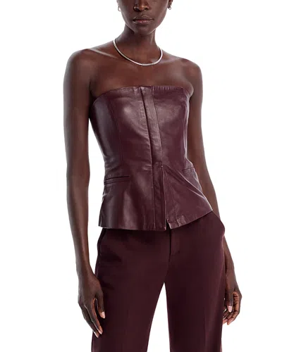 A.l.c A. L.c. Renee Strapless Leather Top In Umber