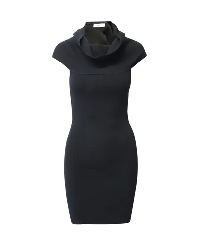 A.l.c A. L.c Ribbed Knit Cowl Neck Body Con Dress In Black Viscose