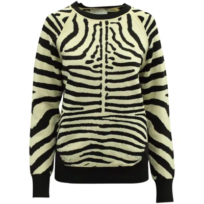 A.l.c A. L.c. Rizzou Zebra Print Knit Sweater In Multicolor Rayon In Yellow