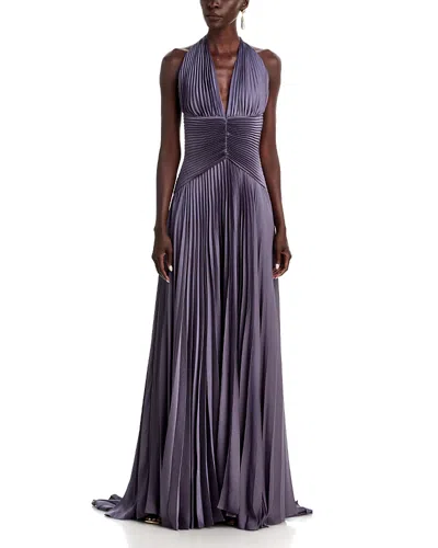 A.l.c A. L.c. Sabine Pleated Halter Gown In Purple