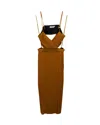 A.l.c A. L.c. Sienna Pleated Cut Out Midi Dress In Gold Polyester In Gold