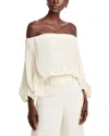 A.l.c Sienna Pleated Off-shoulder Top In Whisper White