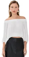 A.l.c Sienna Pleated Off-shoulder Top In Whisper White