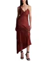 A.l.c . Stella Lace Asymmetric Satin Slipdress In Burgundy