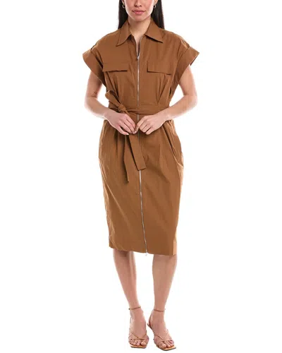 A.l.c A. L.c. Thea Zip Front Shirtdress In Brown