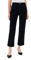 A.l.c Willie Straight Velvet Pants In Navy