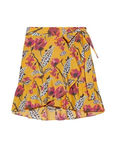 A.l.c A. L.c. Woman Mini Skirt Apricot Size 14 Cotton, Nylon In Orange