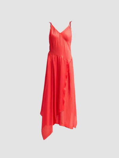 A.l.c A. L.c. Women's Aleena Asymmetric V-neck Midi Dress In Red