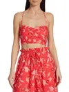 A.l.c Arit Floral Ruched Crop Top In Calla
