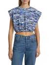 A.l.c A. L.c. Women's Billie Linen-blend Crop Top In Blue