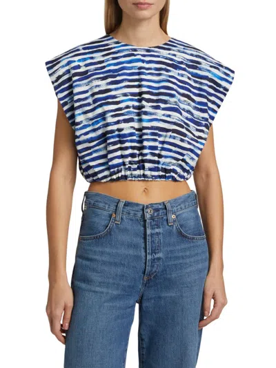 A.L.C A. L.C. WOMEN'S BILLIE LINEN-BLEND CROP TOP
