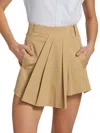 A.l.c A. L.c. Women's Brody Pleated Stretch Cotton Shorts In Brown