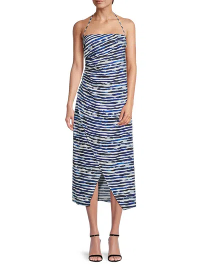 A.l.c A. L.c. Women's Charlotte Striped Halterneck Midi-dress In Blue