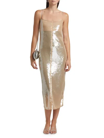 A.l.c A. L.c. Women's Danielle Sheer Sequined Slipdress In Brown
