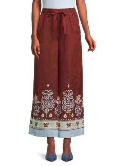 A.l.c A. L.c. Women's Emmett Wide-leg Linen Pants In Burgundy