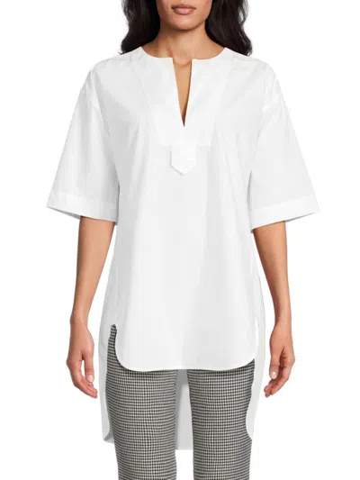 A.L.C A. L.C. WOMEN'S ERIN HIGH-LOW COTTON TOP
