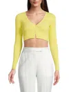 A.l.c A. L.c. Women's Hallie Ribbed Cropped Cardigan In Citrine Yellow