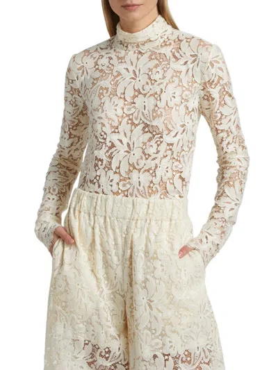 A.l.c A. L.c. Women's Indy Guipure Lace Turtleneck Top In White