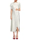 A.l.c A. L.c. Women's Jasmine Asymmetric Hem Satin Midi-dress In Metallic