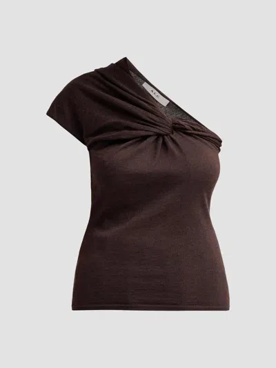 A.l.c A. L.c. Women's Kaylee Merino Wool One-shoulder Top In Brown