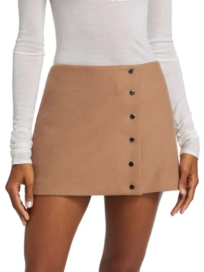 A.L.C A. L.C. WOMEN'S MAY WOOL-BLEND FAUX-WRAP MINISKIRT
