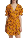 A.l.c A. L.c. Women's Mia Printed Tie Waist Mini Dress In Yellow Multi
