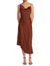 A.l.c A. L.c. Women's Pixie Asymmetric Midi-dress In Burnt Umber