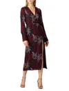 A.L.C A. L.C. WOMEN'S PRINT SURPLICE SILK SLIT MIDI DRESS