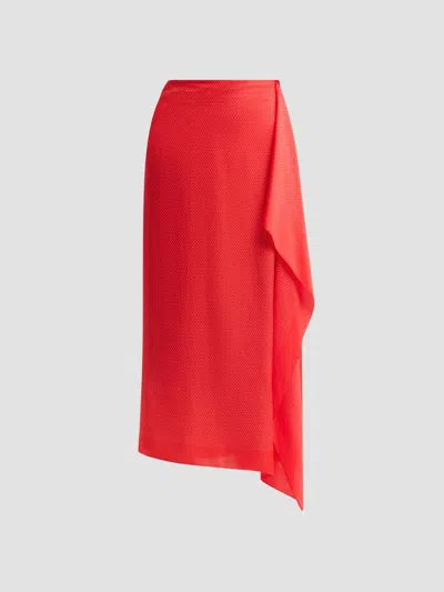 A.l.c A. L.c. Women's Seraphina Pin Dot Ruffled Midi Skirt In Red