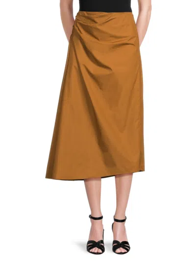 A.l.c A. L.c. Women's Tessa A-line Cotton Midi-skirt In Brown