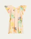 A.l.c Abi Pleated Puff-sleeve Mini Dress In Floral Multi