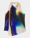 A.l.c Ada Draped Halter Cowl-neck Top In Blue