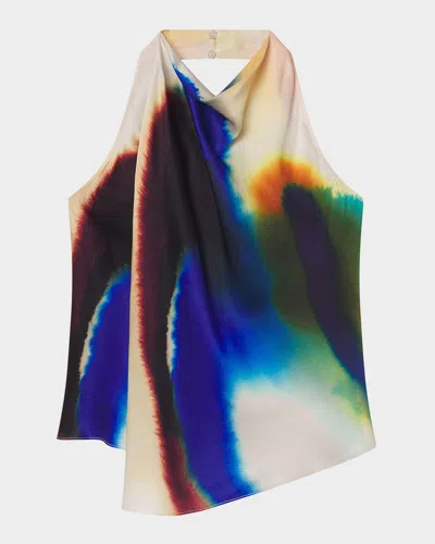 A.l.c Ada Draped Halter Cowl-neck Top In Blue