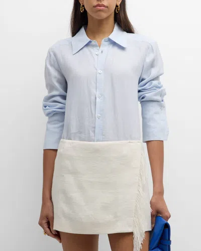 A.l.c Aiden Linen Top In Ice Water