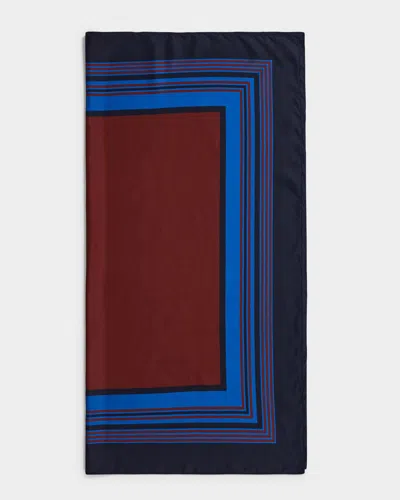 A.l.c Albers Print Silk Scarf In Midnight/b