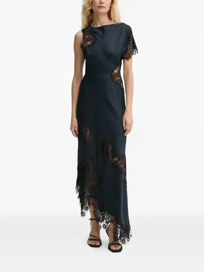 A.l.c Alessia Lace-insert Asymmetrical Dress In Black